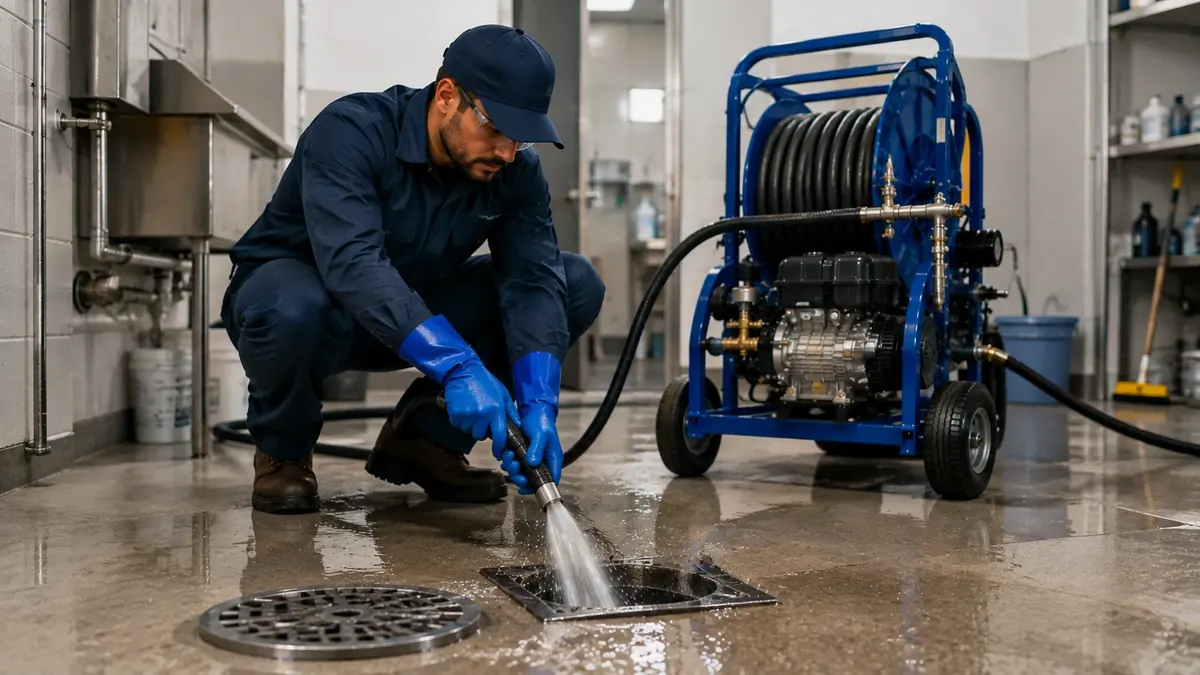 Floor Drain Hydro Jet Cleaning in Orange