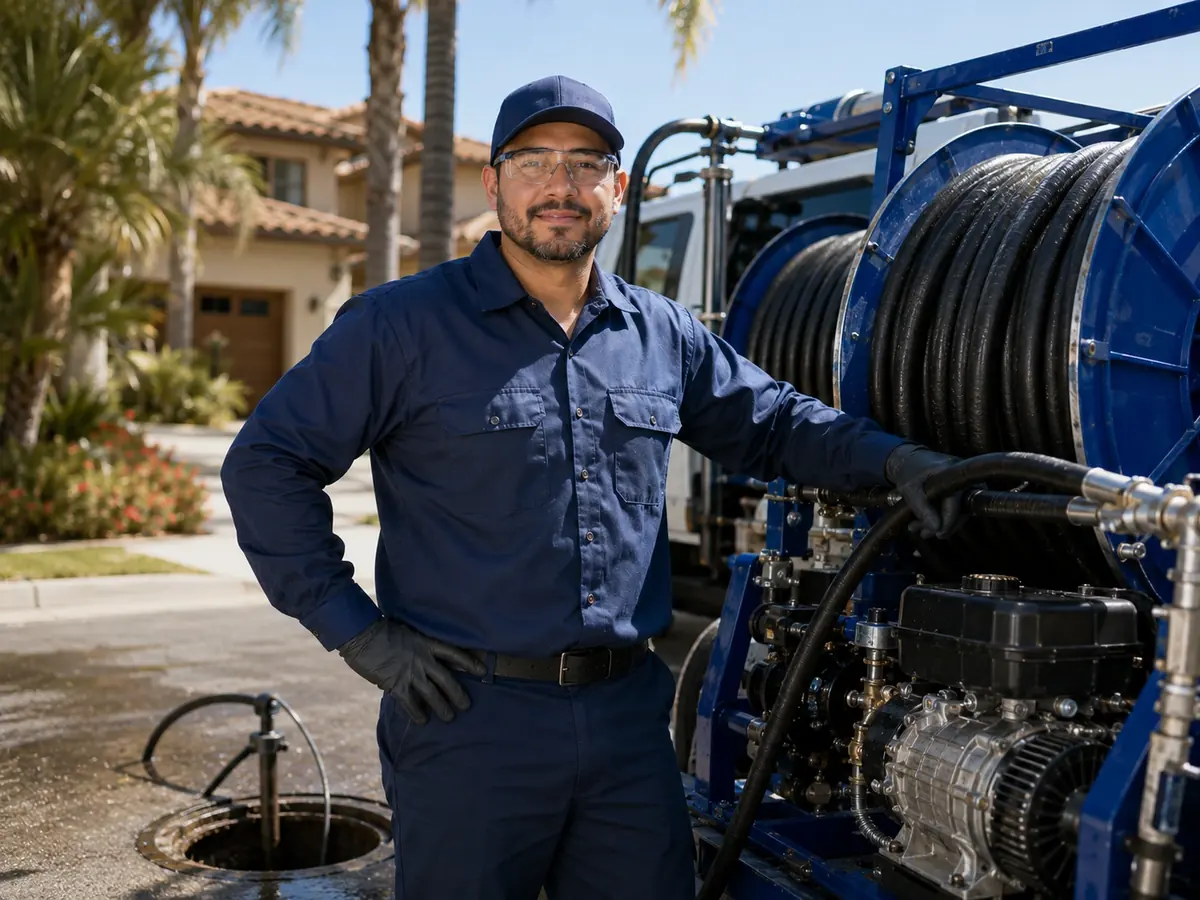 Hydro jet sewer cleaning in Orange