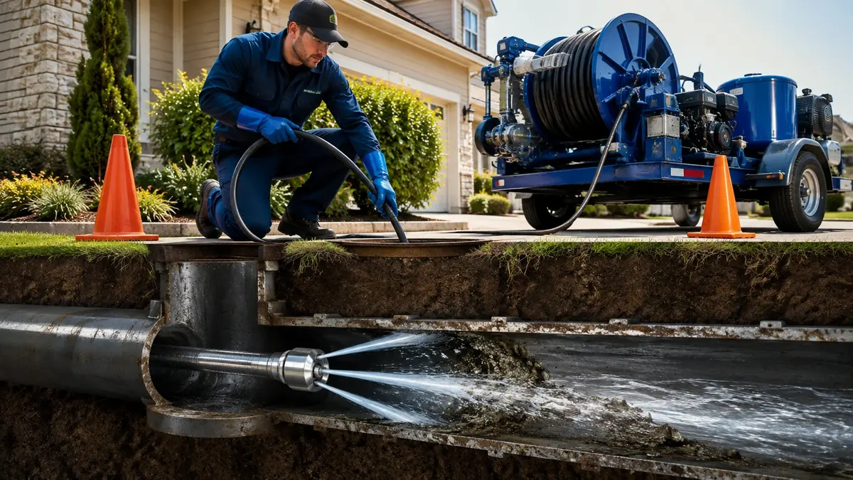 Main Sewer Line Hydro Jet Cleaning in Orange