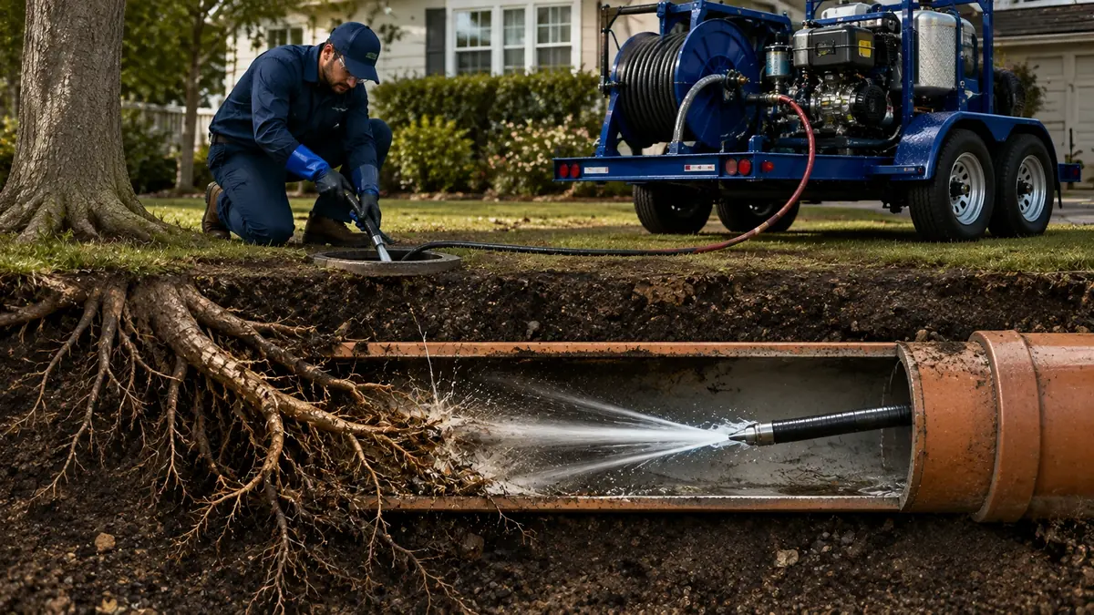 Tree Root Removal with Hydro Jetting in Orange